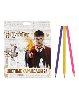 Карандаши цветные 24 цвета "Гарри Поттер", заточенные, картонная коробка, европодвес арт. СМЛ-177492-1-СМЛ0004992963