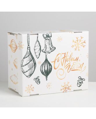 Складная коробка «Новый год», 30 × 24.5 × 15 см арт. СМЛ-86858-1-СМЛ0005003741