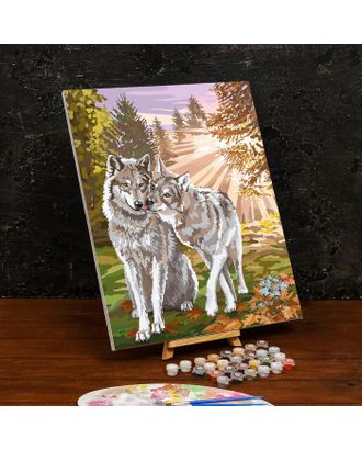 Картина по номерам на холсте с подрамником «Волки» 40×50 см арт. СМЛ-207155-1-СМЛ0005005793
