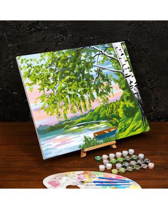 Картина по номерам на холсте с подрамником «Береза у озера» 40×50 см арт. СМЛ-207160-1-СМЛ0005005799