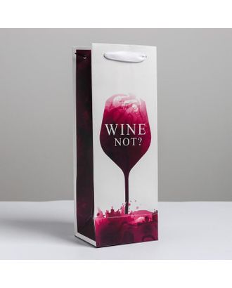 Пакет ламинированный под бутылку Wine not, 13 x 36 x 10 см арт. СМЛ-92444-1-СМЛ0005035712