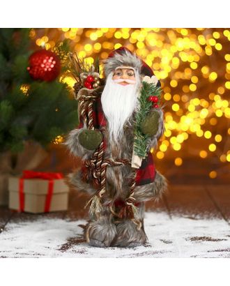 Дед Мороз "В мохнатой шубке с лыжами" 14х30 см арт. СМЛ-91225-1-СМЛ0005036017