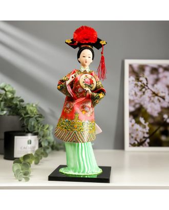 Кукла коллекционная "Китаянка в традиционном наряде с опахалом" 33,5х12,5х12,5 см арт. СМЛ-90628-1-СМЛ0005036094