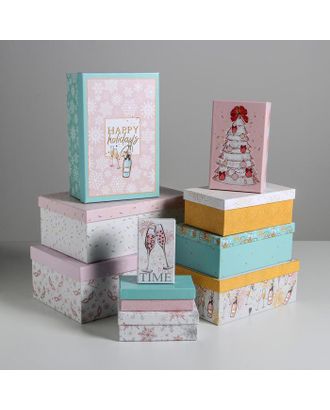 Набор подарочных коробок 10 в 1 «Стильный», 12 × 7 × 4 - 32.5 × 20 × 12.5 см арт. СМЛ-93595-1-СМЛ0005040790