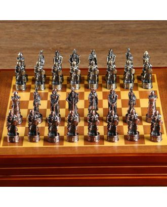 Шахматы "Рыцарские" h короля=7 см, пешки=6 см. d=2 см, 36х36 см арт. СМЛ-92865-1-СМЛ0005066618