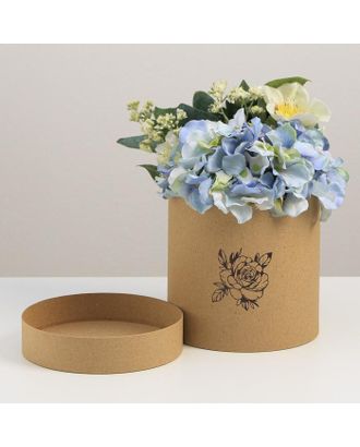 Шляпная коробка из крафта «Цветок», 15 х 15 см арт. СМЛ-115094-1-СМЛ0005074577