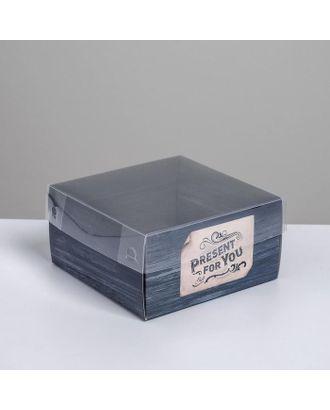 Коробка для кондитерских изделий с PVC крышкой Present  for you, 12 х 6 х 11,5 см арт. СМЛ-94108-1-СМЛ0005080459