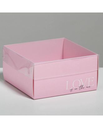 Коробка для кондитерских изделий с PVC крышкой Love, 12 х 6 х 11,5 см арт. СМЛ-91607-1-СМЛ0005080461