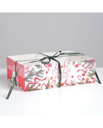 Коробка для капкейка «С Новым Годом!», 23 × 16 × 7.5 см арт. СМЛ-101661-1-СМЛ0005080537