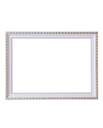 Рама для картин (зеркал) 21 х 30 х 2.6 см, пластиковая, Calligrata, белая с золотом арт. СМЛ-207010-1-СМЛ0005090304
