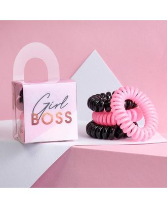 Набор резинки - пружинки для волос Girl Boss, 4 шт, d=3,5 см арт. СМЛ-140428-1-СМЛ0005091958