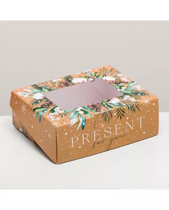 Купить Пищевая упаковка Коробка складная Present, 10 × 8 × 3.5 см арт. СМЛ-101612-1-СМЛ0005097342 оптом в Казахстане