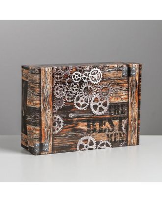 Коробка складная «Шестерёнки», 21 × 15 × 7 см арт. СМЛ-89393-1-СМЛ0005111279