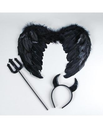 Карнавальный набор «Чёртик» крылья, ободок, трезубец арт. СМЛ-119400-1-СМЛ0005119938