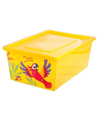 Ящик универсальный для хранения с крышкой, объем 30 л, цвет жёлтый арт. СМЛ-87223-1-СМЛ0005122422