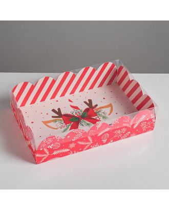Коробка подарочная с PVC крышкой «Подарок», 20 × 30 × 8 см арт. СМЛ-92489-1-СМЛ0005126994