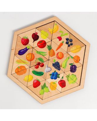 Пазл деревянный «Овощи, фрукты, ягоды» (Занимательные треугольники) арт. СМЛ-86873-1-СМЛ0005134162