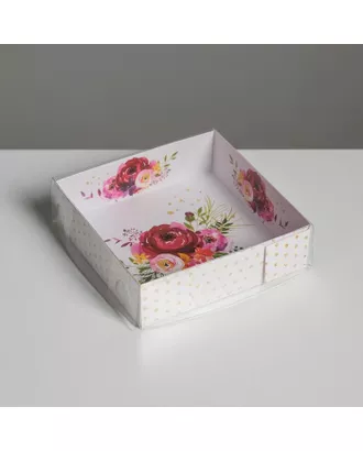 Купить Пищевая упаковка Коробка для макарун с подложками «Цветы», 12 х 12 х 3 см арт. СМЛ-101794-1-СМЛ0005139763 оптом в Казахстане