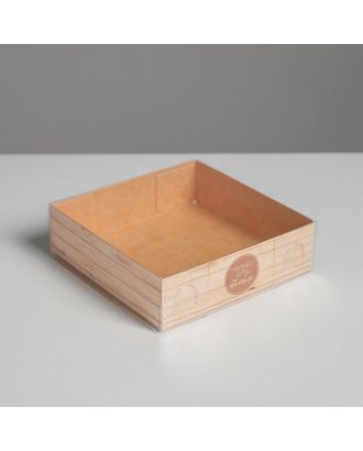 Коробка для макарун с PVC крышкой «Только для тебя», 12 × 12 × 3 см арт. СМЛ-101795-1-СМЛ0005139764