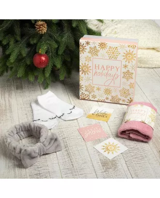 Купить Текстиль для ванной Набор подарочный "Happy holidays" полотенце и акс арт. СМЛ-113565-1-СМЛ0005142749 оптом в Казахстане