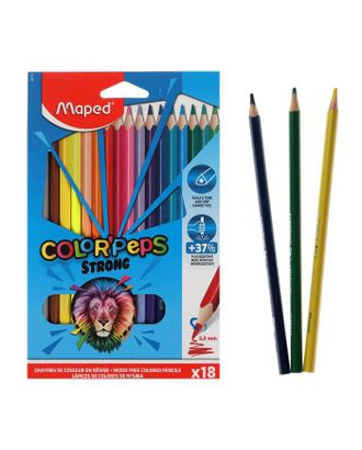 Карандаши 18 цветов, Maped Color Peps Strong, пластиковые, повышенной прочности, европодвес арт. СМЛ-177786-1-СМЛ0005163632