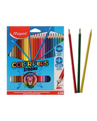 Карандаши 24 цвета Maped Color Peps Strong пластиковые, повышенной прочности, европодвес арт. СМЛ-177787-1-СМЛ0005163633