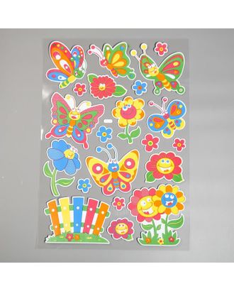 Наклейка EVA "Бабочки и цветочки на полянке" 79х49 см арт. СМЛ-207658-1-СМЛ0005169144