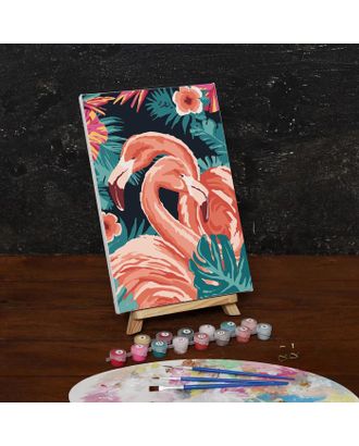 Картина по номерам на холсте с подрамником «Фламинго», 30х20 см арт. СМЛ-207971-1-СМЛ0005177160