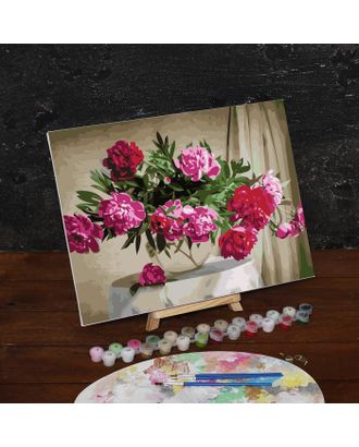 Картина по номерам на холсте с подрамником «Букет в стеклянной вазе», 40х30 см арт. СМЛ-207996-1-СМЛ0005177187