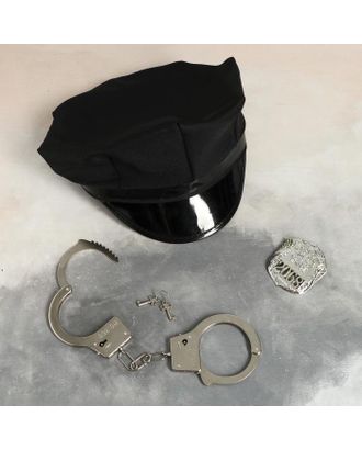 Карнавальный набор "Секс-полиция" шапка, наручники, брошь арт. СМЛ-125690-1-СМЛ0005197022