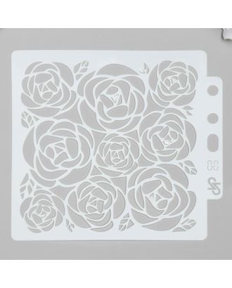 Трафарет пластик "Крупные розы" 13х14 см арт. СМЛ-106138-1-СМЛ0005205176