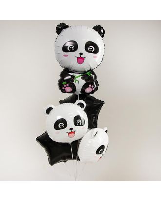 Букет из шаров "Веселые панды", фольга, набор 5 шт. арт. СМЛ-135968-1-СМЛ0005205385