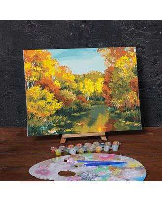 Картина по номерам на холсте с подрамником «Осенний пруд», 40х30 см арт. СМЛ-208565-1-СМЛ0005222599