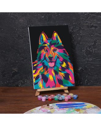 Картина по номерам на холсте с подрамником «Собака» 20х30 см арт. СМЛ-208557-1-СМЛ0005222628