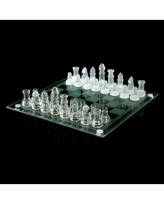 Шахматы настольные, стеклянная доска 24 × 24 см, прозрачная арт. СМЛ-63264-1-СМЛ0000522818