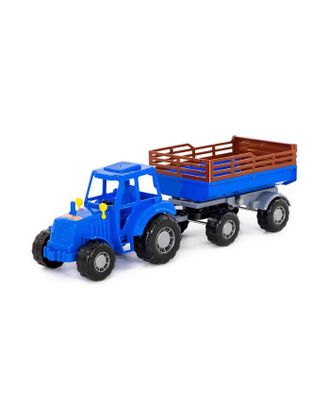 Трактор с прицепом №2, цвет синий (в сеточке) арт. СМЛ-91077-1-СМЛ0005244420