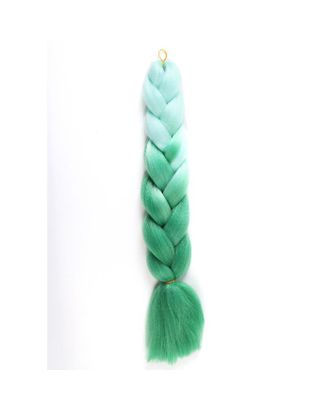 ZUMBA Канекалон двухцветный, гофрированный, 60 см, 100 гр, цвет светло-голубой/зелёный(#BY41) арт. СМЛ-199406-1-СМЛ0005267985