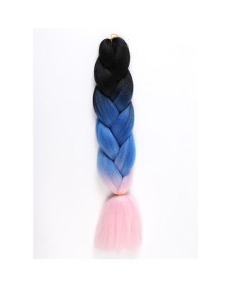 ZUMBA Канекалон трёхцветный, гофрированный, 60 см, 100 гр, цвет чёрный/синий/светло-розовый(#CY4) арт. СМЛ-199416-1-СМЛ0005267995