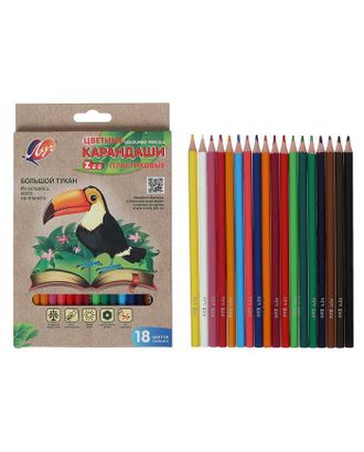 Цветные карандаши 18 цветов ZOO, пластиковые, шестигранные арт. СМЛ-177994-1-СМЛ0005274929