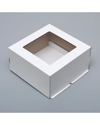 Кондитерская упаковка с окном, белая, 30 х 30 х 15 см арт. СМЛ-91787-1-СМЛ0005275124