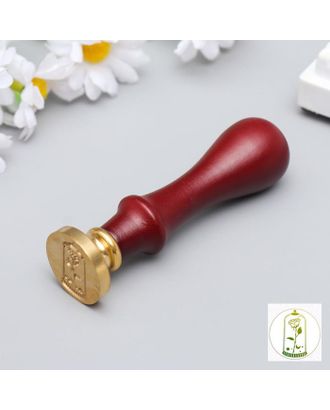 Печать для сургуча с деревянной ручкой "Роза в колбе" 9х2,5х2,5 см арт. СМЛ-132781-1-СМЛ0005278935