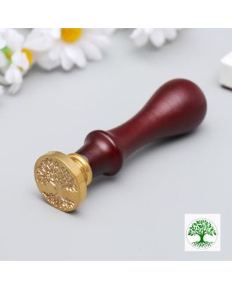 Печать для сургуча с деревянной ручкой "Зелёное дерево" 9х2,5х2,5 см арт. СМЛ-132799-1-СМЛ0005278953
