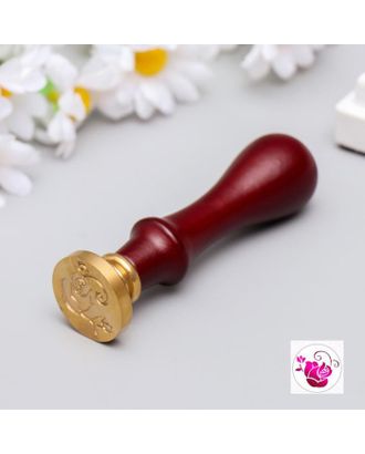 Печать для сургуча с деревянной ручкой "Бутон розы" 9х2,5х2,5 см арт. СМЛ-132827-1-СМЛ0005278981