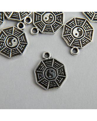 Декор для творчества металл "Монетка инь-ян" серебро 1,5х1,3 см арт. СМЛ-144717-1-СМЛ0005279231