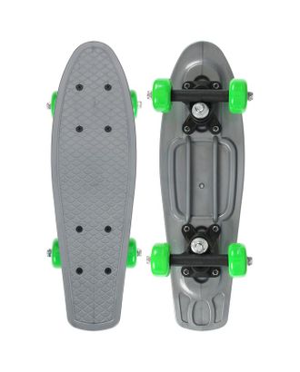 Скейтборд 42 х 12 см, колеса PVC 50 мм, пластиковая рама, цвет серый арт. СМЛ-143635-1-СМЛ0005290563