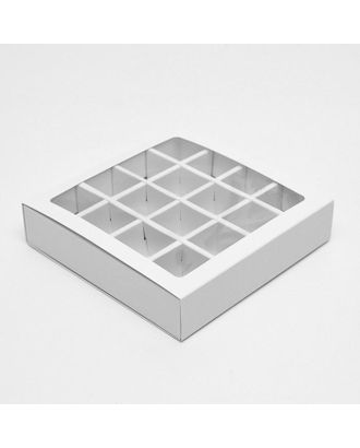 Коробка для конфет, 16 шт, белая арт. СМЛ-109557-1-СМЛ0005302516