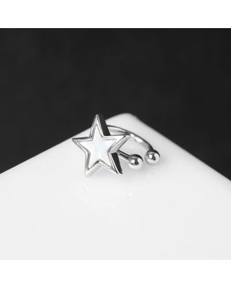Серьга Каффа "Звезда" пятиконечная, цвет серый в серебре арт. СМЛ-195783-1-СМЛ0005349162