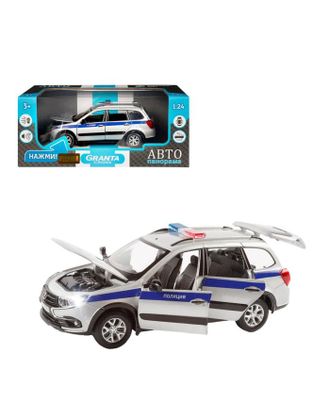 Машина металлическая «Lada Полиция» 1:24, цвет серебряный, открываются двери, капот и багажник, световые и звуковые эффекты арт. СМЛ-94678-1-СМЛ0005354106