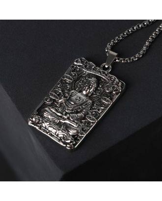 Кулон "Помпеи" будда, цвет чернёное серебро, 70 см арт. СМЛ-141493-1-СМЛ0005358113