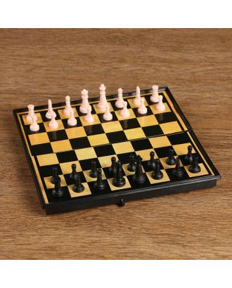 Настольная игра 3 в 1 "Атели": шашки, шахматы, нарды доска пластик 19х19 см арт. СМЛ-65597-1-СМЛ0000536136